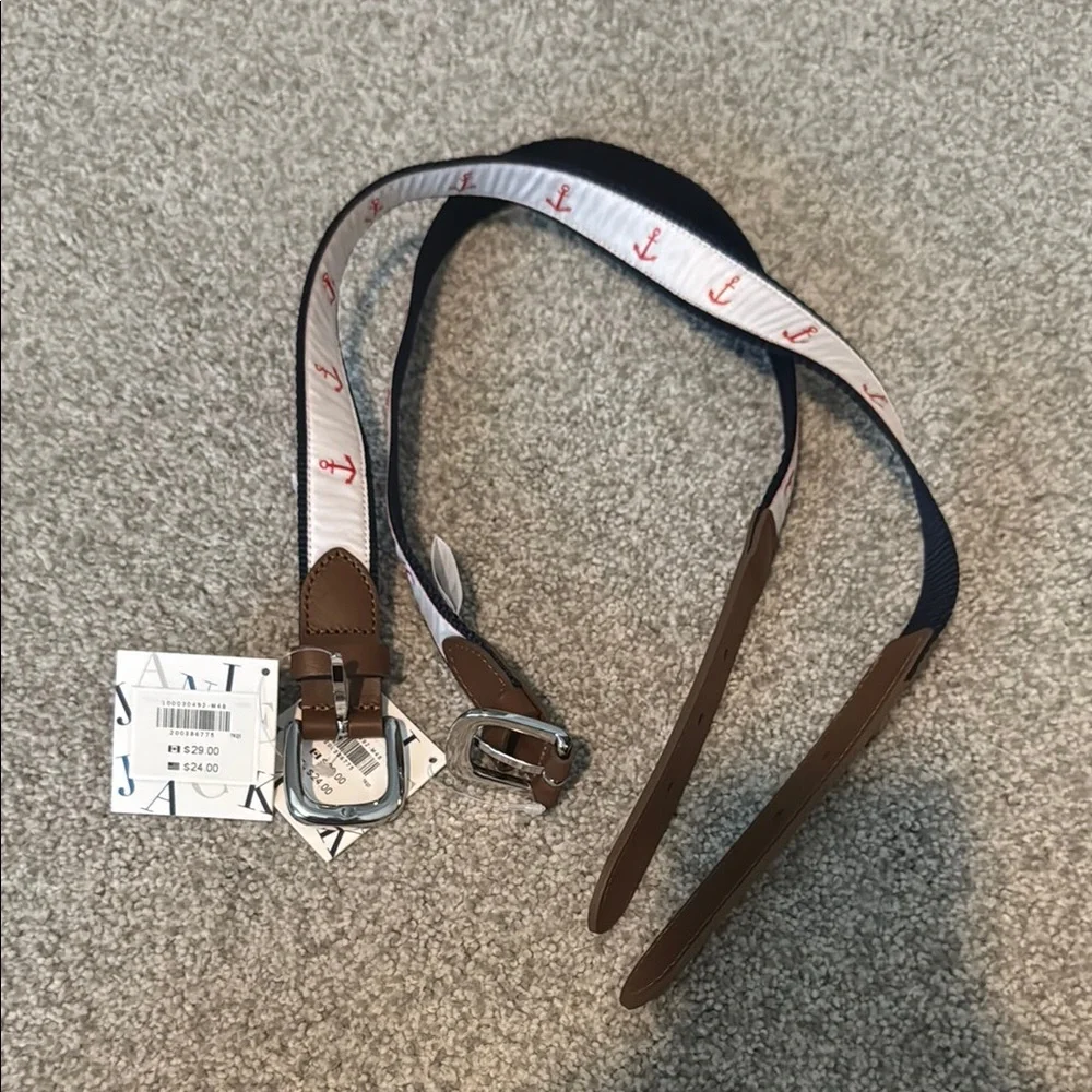 👶🏻👶🏻For Twins 👶🏻👶🏻Janie and Jack Navy and Brown Anchor Belt. Set of two. NWT